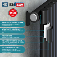 VILSTEIN Design Heizkörper, Mittelanschluss und Seitena