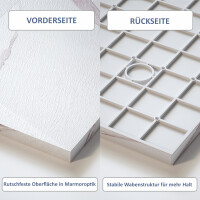 VILSTEIN Duschwanne 90x90 cm Marmor – Flache Duschtass